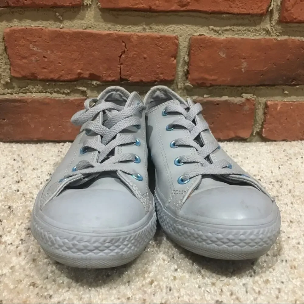Unisex Leather Converse Sneakers sz 3 youth Converse All Star Grey Low Top